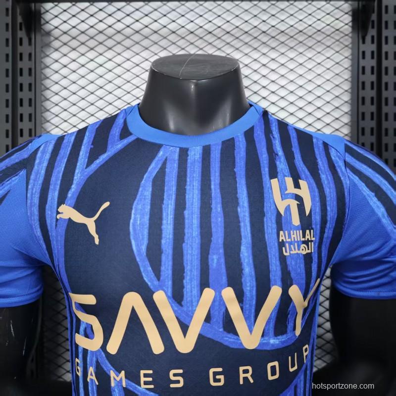 Player Version 25/26 Al Hilal Home Blue with Vertical Stripes Jersey