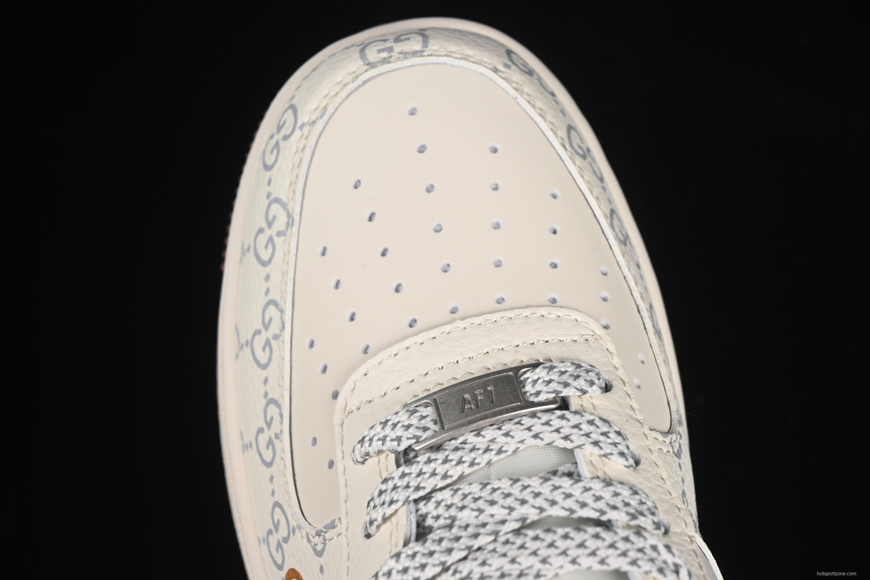 Nike Air Force 1 '07 Low Gucci Collaboration Brown Sole Green Swoosh Casual Sneakers - JJ2508-711