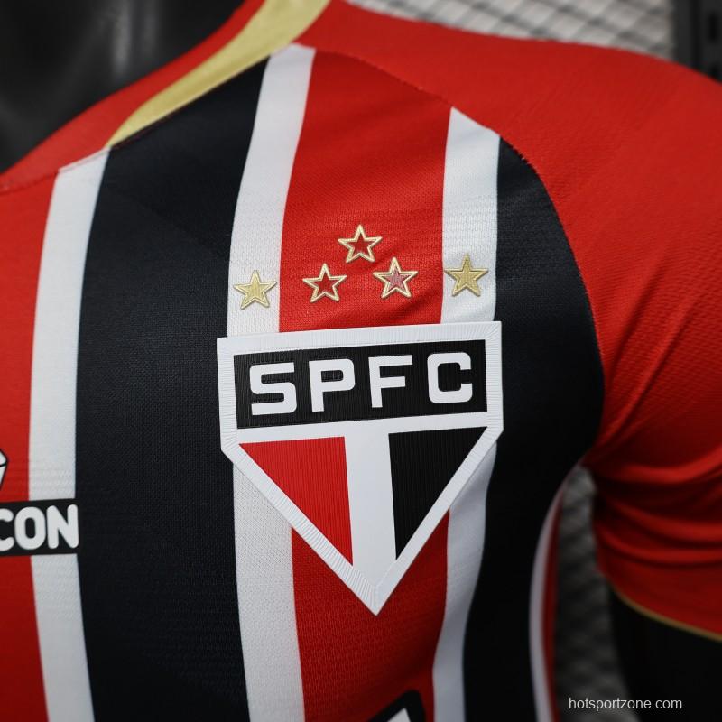 Player Version 25/26 Sao Paulo Home Jersey With Full Sponsors