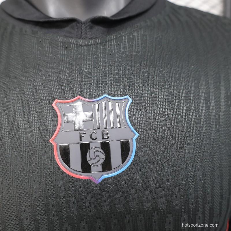 Player Version 24/25 Barcelona x Travis Scott Away Black Jersey With Red Sponsor