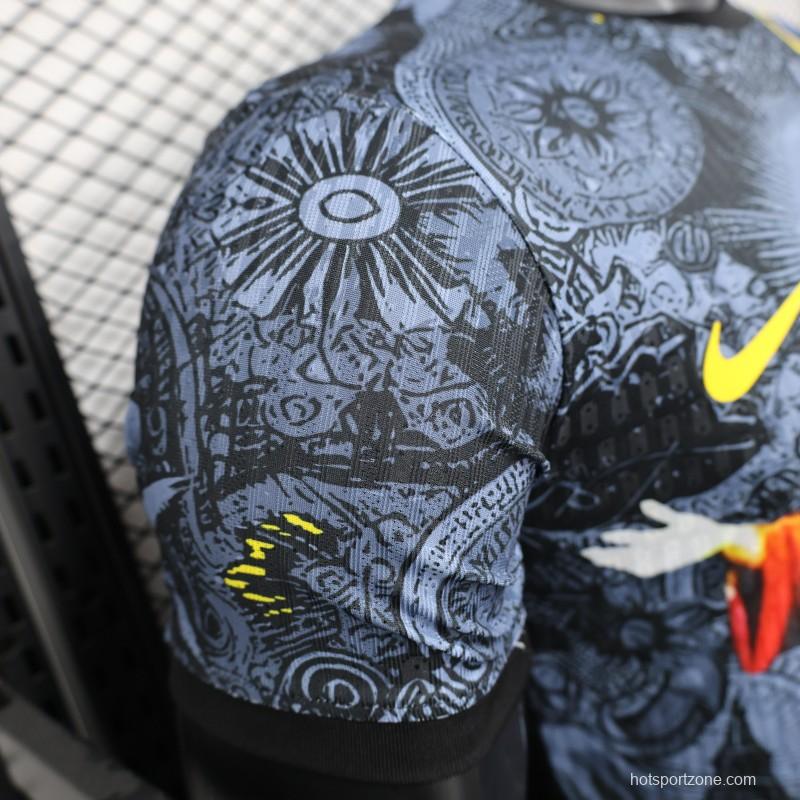 2025 Brazil National Team Special Edition Religious Concept Jersey - Christ the Redeemer Design - Dark Blue