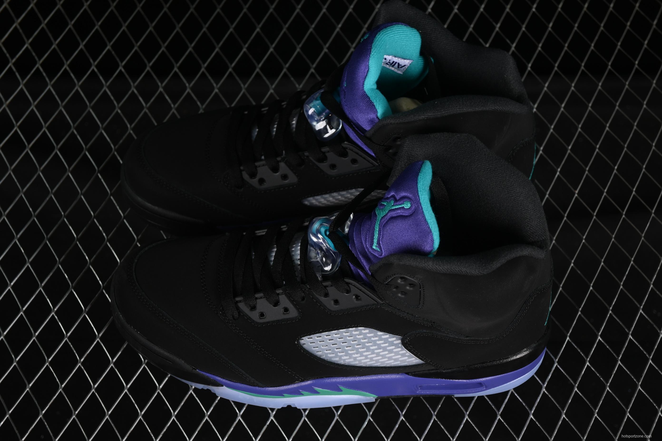 Nike Air Jordan 5 Retro Basketball Shoes - Black Grape - 136027-007