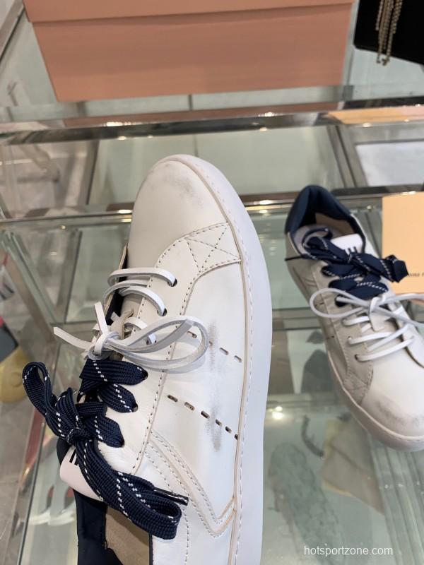 2025 Women Miu Miu White Leather Sneakers LY00290