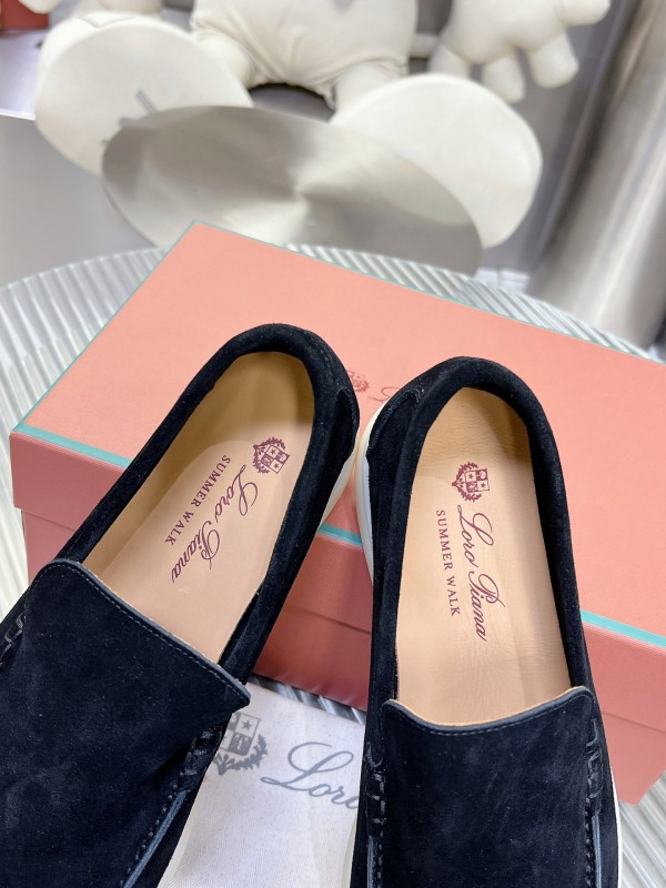 2025 Men LP Black Suede Loafers LY00260