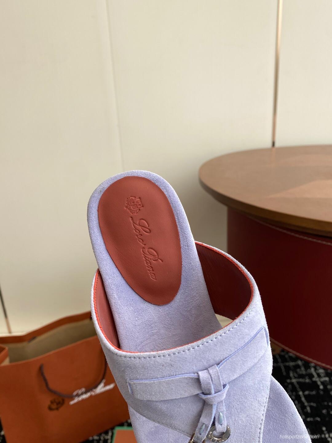 2025 Women Le Parmentier Lavender Suede Slippers KFY00280