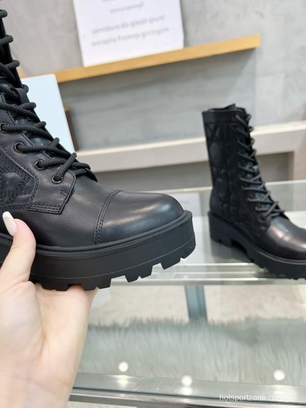 2024 Women Dior black leather boots MJ00430