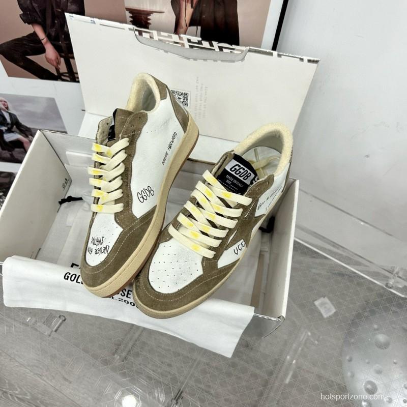 2024 Unisex GGDB White Olive Suede Leather Sneakers MJ00260