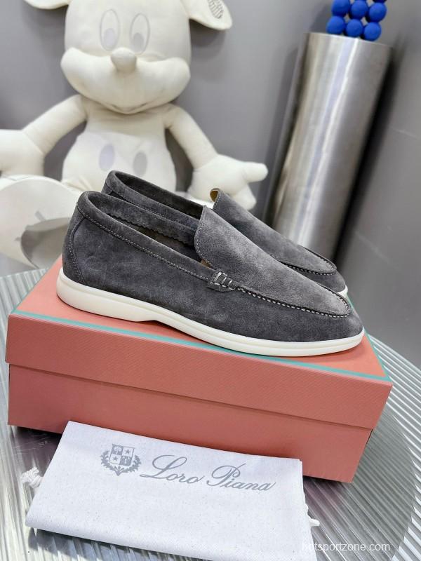 2024 Unisex Le Parmentier Grey Suede Loafers MJ00270