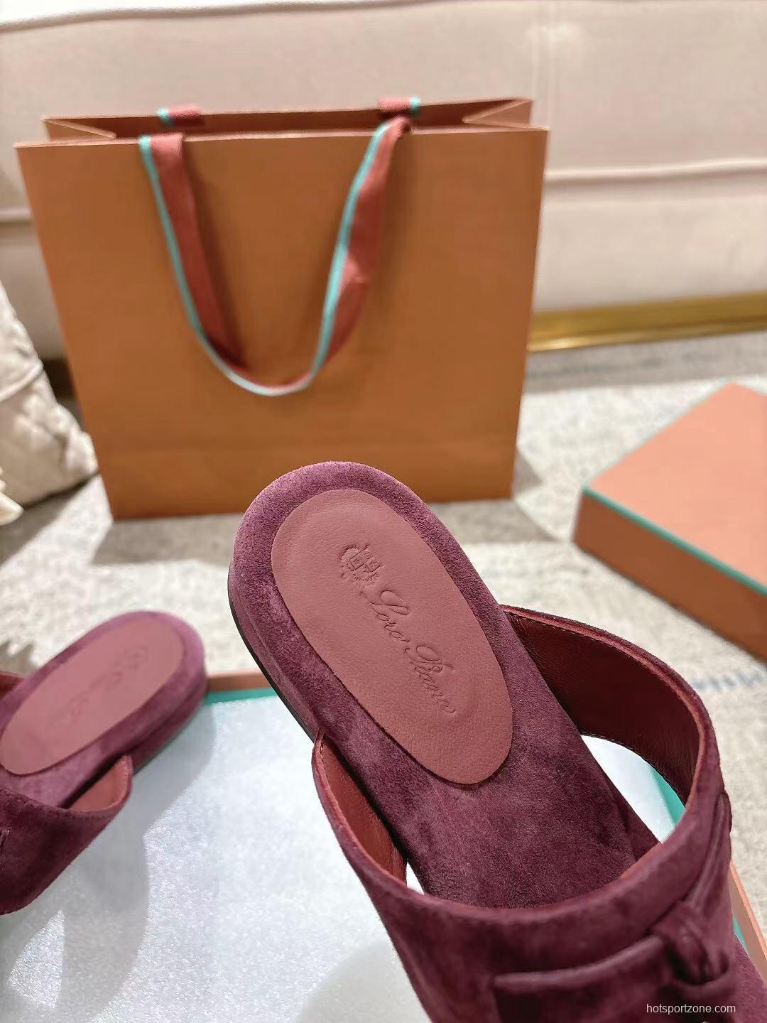 2025 Slippers LP Wine Suede Slippers LY00250