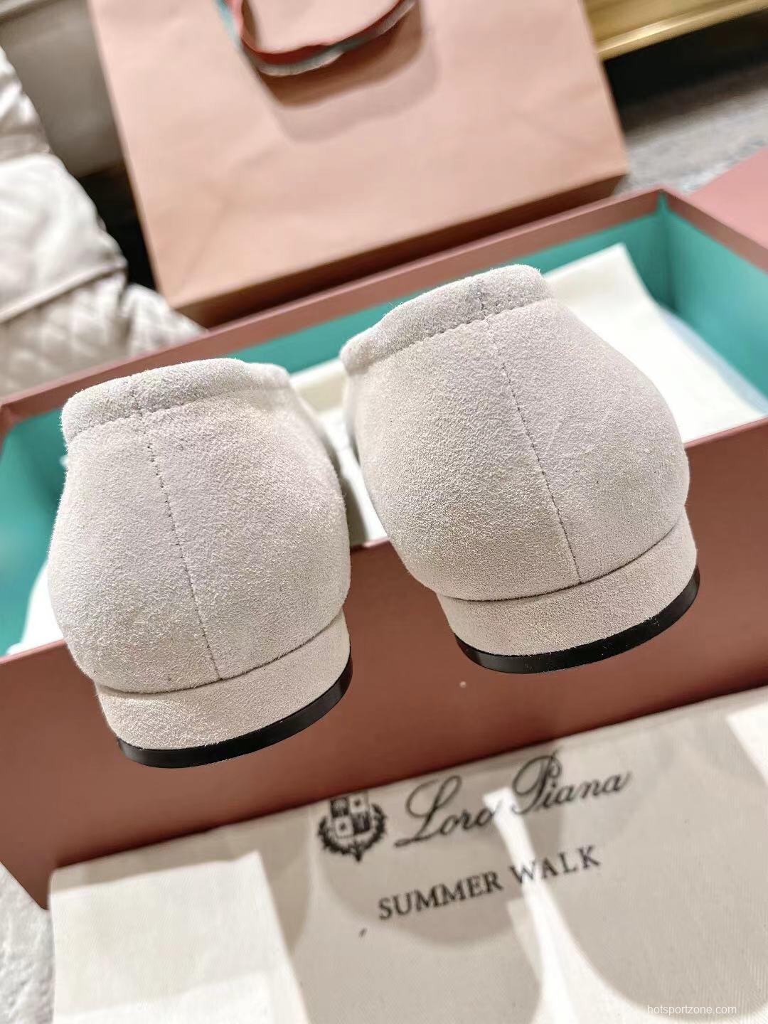 2025 Women LP Beige Suede Ballet Flats LY00320