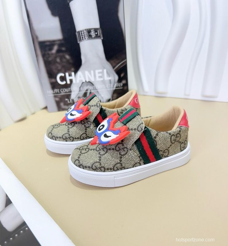 2024 Kids Gucci Brown Red Canvas Slip-On