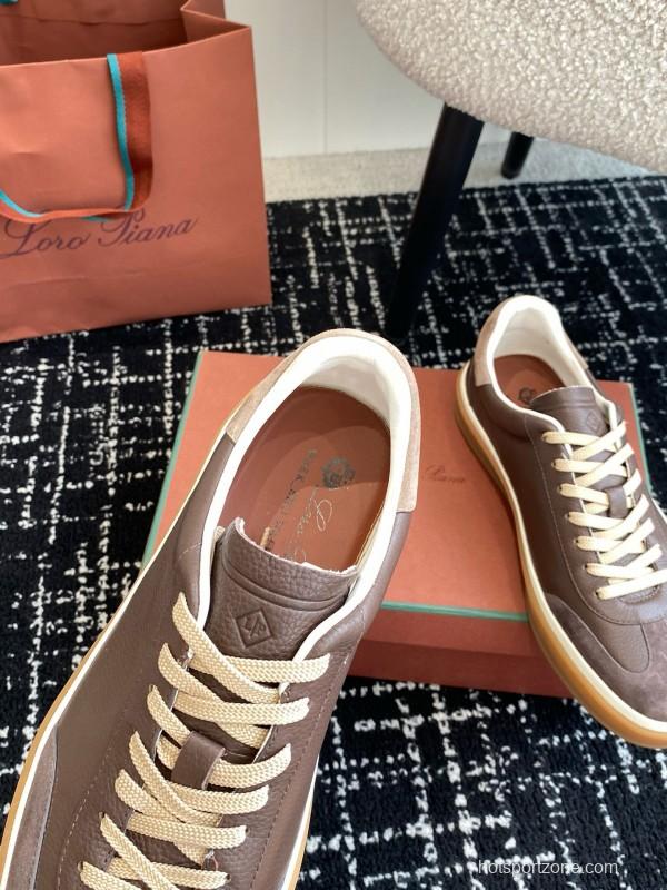 2024 Unisex LP Brown Taupe Leather Plimsolls MJ00320