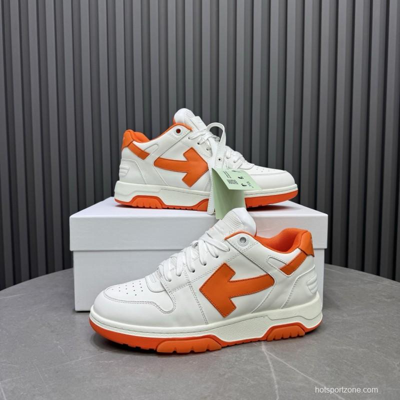 2025 Unisex Off-White White Orange Leather Sneakers MJ00320(W/M)