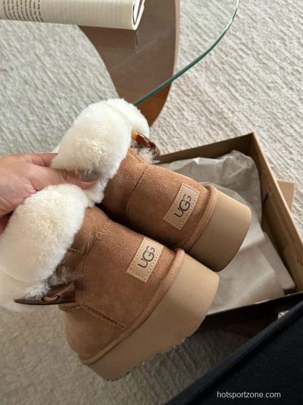 2024 Women UGG Antelope Brown Suede Shearling Short Boots MJ00170