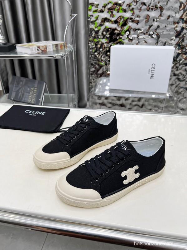 2025 Women Celine Black Canvas Sneakers LY00210