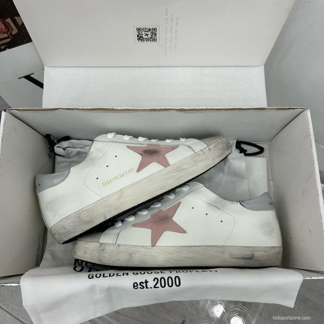2025 Women GGDB White Pink Leather Sneakers