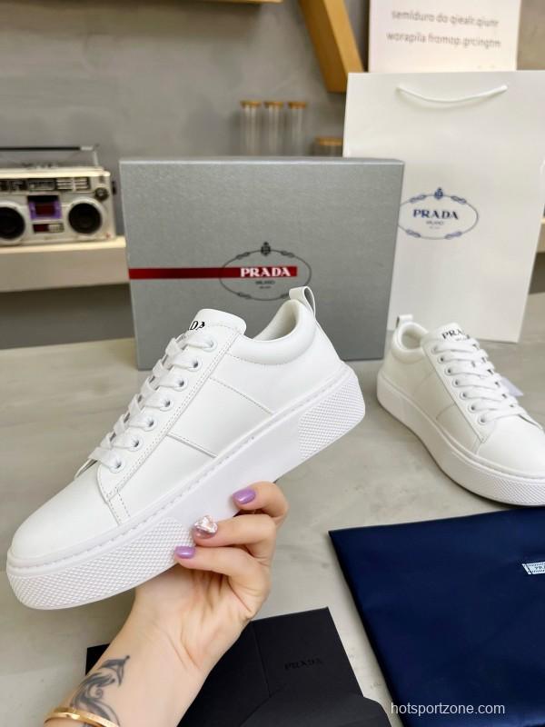 2024 Unisex Prada White Leather Sneakers MJ00310