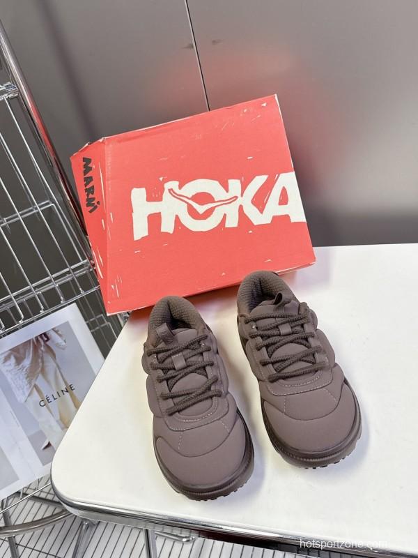 2025 Unisex Marni Brown Fabric Sneakers