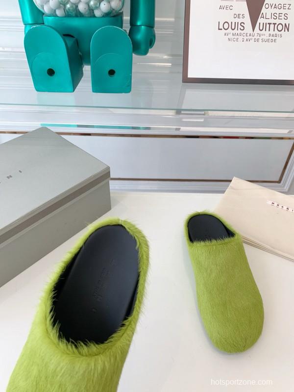 2024 Slippers Marni Green Horsehair Slippers