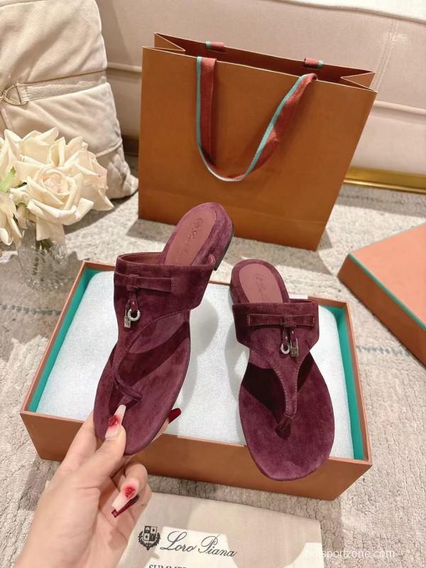 2025 Slippers LP Wine Suede Slippers LY00250