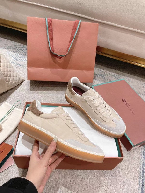 2025 Unisex Le Parmentier White Beige Soft Cow Leather Sneakers Advanced Craftsmanship LY00320(F)/LY00330(M)
