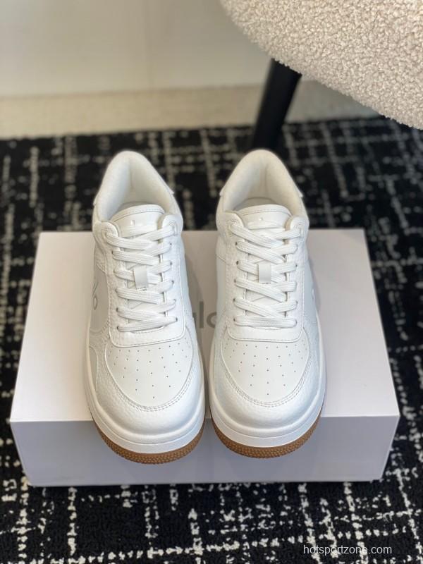 2025 Women Alo White Leather Casual Sneakers KFY00280