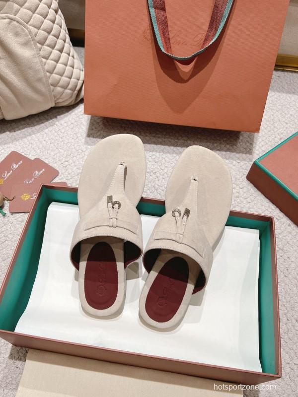 2025 Slippers Le Parmentier Beige Suede Slippers LY00250