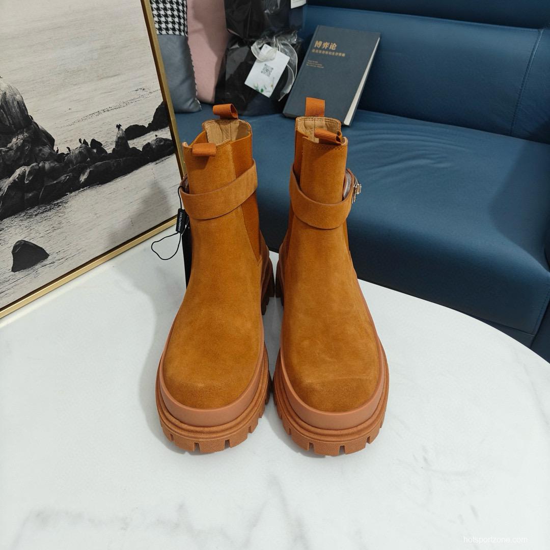 2024 Women Dolce & Gabbana Brown Suede Boots