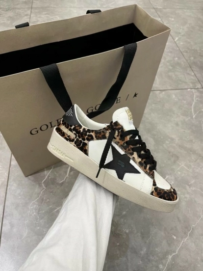 2024 Women GGDB White Leopard Leather Sneakers MJ00260