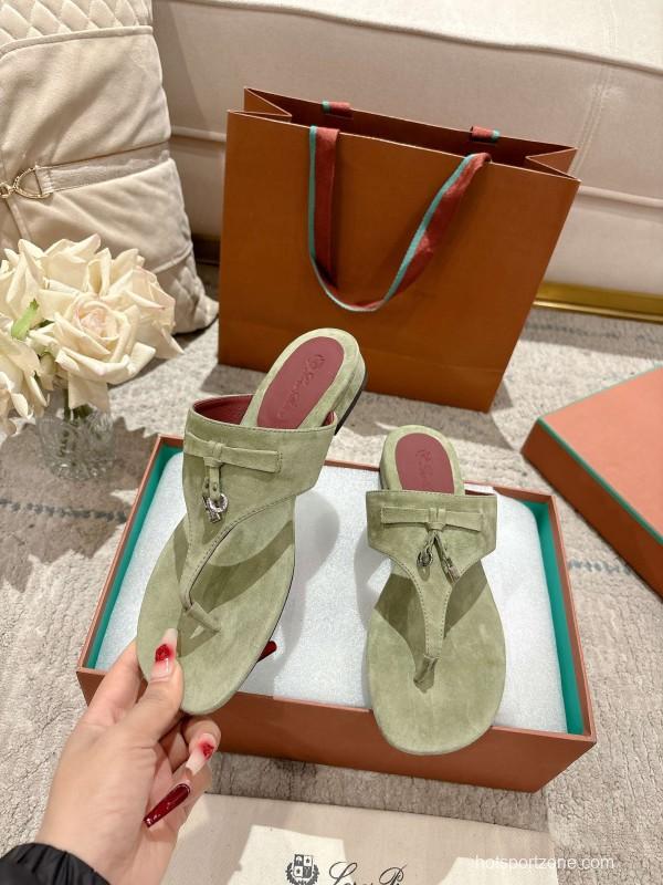 2025 Slippers LP Light Green Suede Casual LY00250