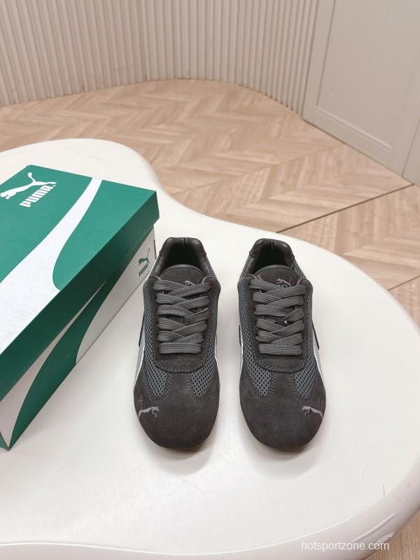 2025 Women Puma Grey White Suede Mesh Sneakers LY00280