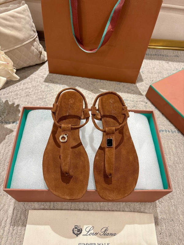 2025 Women LP Brown Suede Sandals LY00360