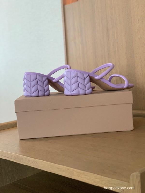 2025 Women Gianvito Rossi Purple Leather Slippers