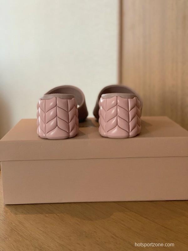 2025 Women Gianvito Rossi Beige Leather Slippers KFY00260