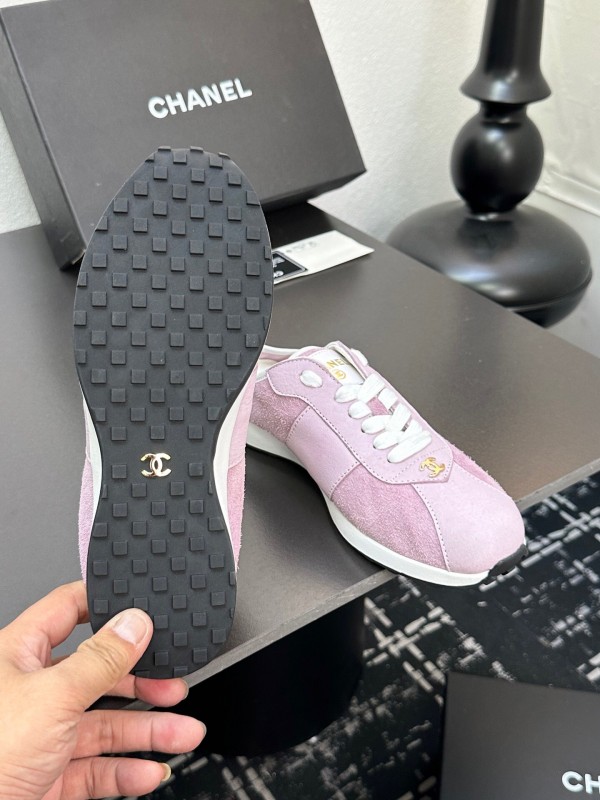 2025 Women CHANEL Pink Suede Casual Sneakers Classic Craftsmanship LY00360(F)