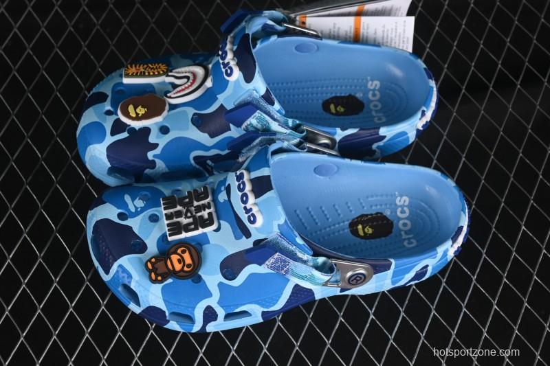 Bape x Crocs Classic Clog Camouflage Print Comfortable Versatile Clogs - B.D4