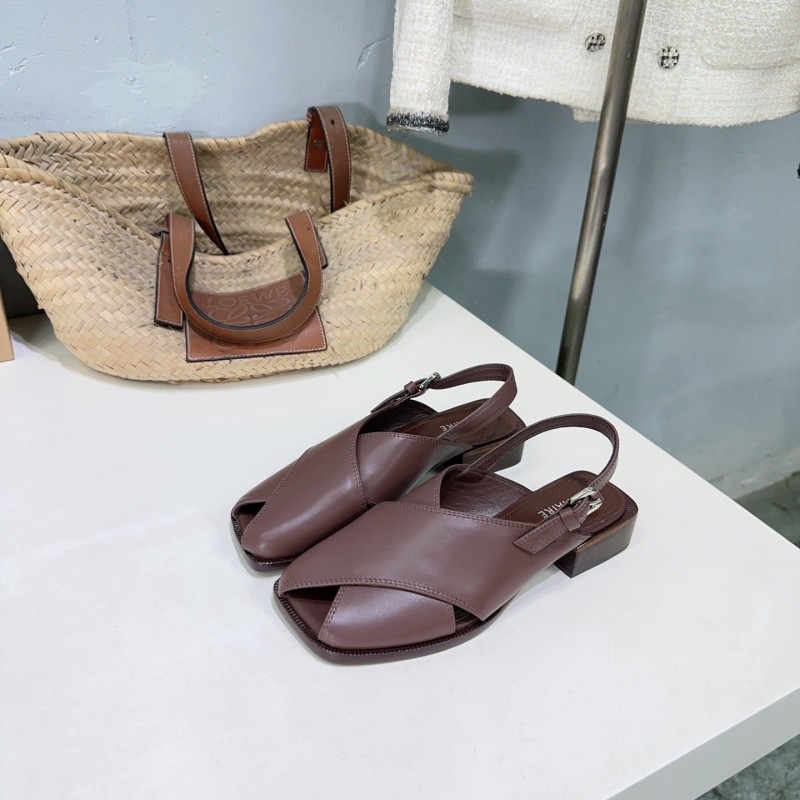 2025 Women Lemaire Brown Leather Sandals KFY00310