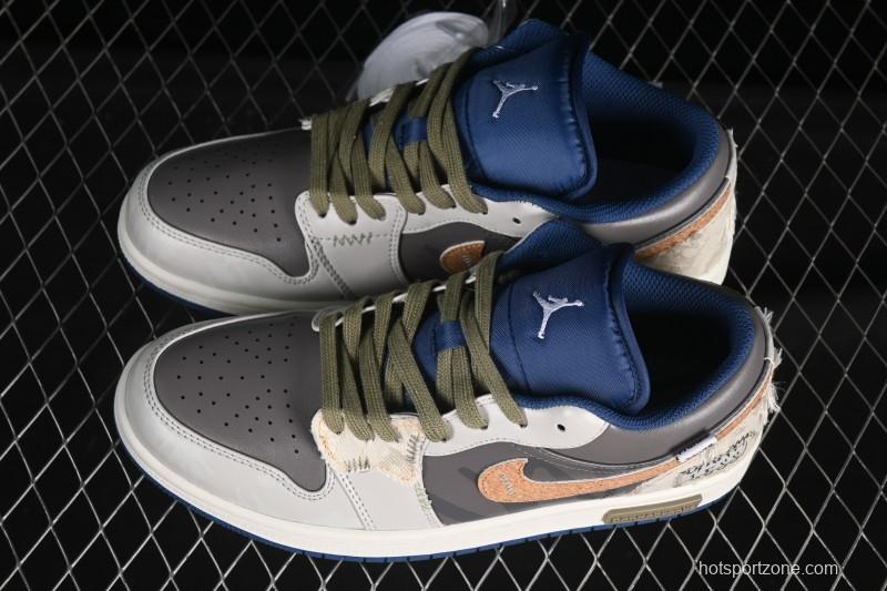 Nike Air Jordan 1 Low Retro Basketball Shoes Panda Mischief Pioneer Knight Brown Grey - 553558-414