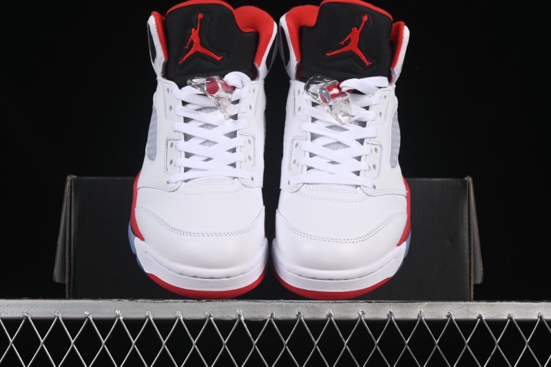 Nike Air Jordan 5 Retro Fire Red Black Tongue Basketball Shoes - HQ7978-101