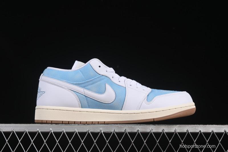 Nike Air Jordan 1 Low Worn Blue Denim Casual Sneakers - HQ2004-400