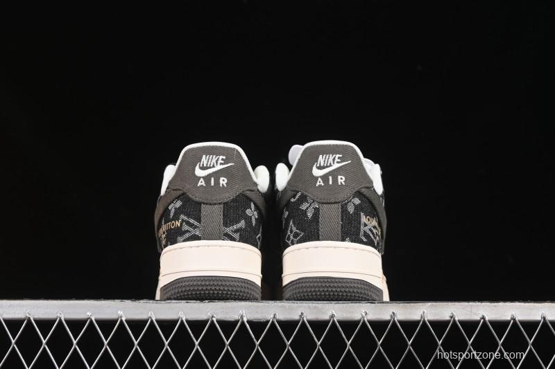 Nike Air Force 1 '07 Low LV Collaboration Black Gold Casual Sneakers - JJ2508-703