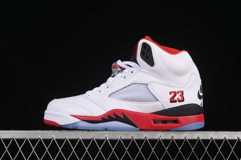 Nike Air Jordan 5 Retro Fire Red Black Tongue Basketball Shoes - HQ7978-101