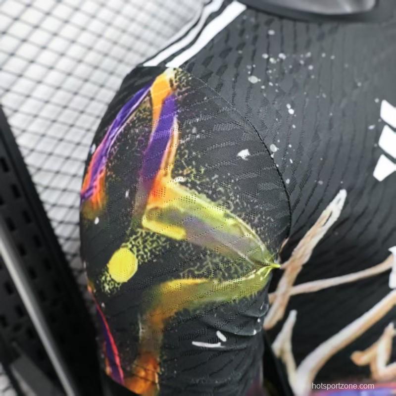 Player Version 25/26 Real Madrid Black with Colorful Abstract Art Pattern Jersey