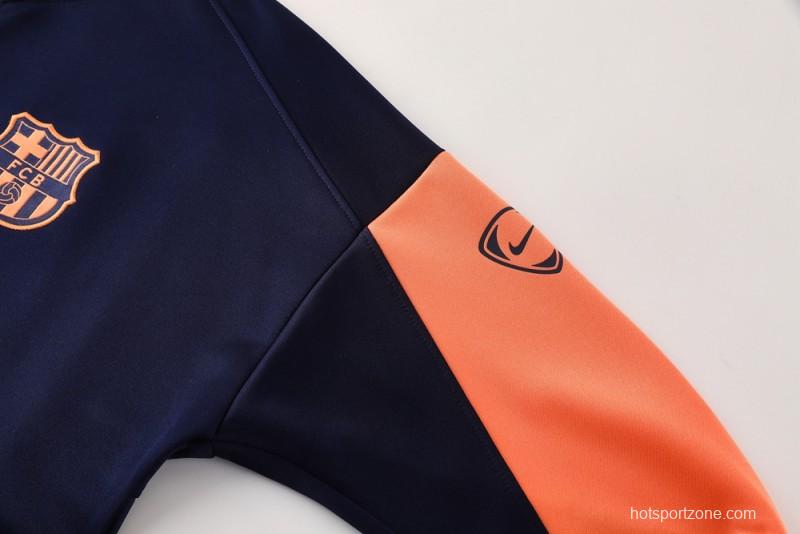 25/26 Barcelona Navy/Orange Full Zipper Jacket +Long Pants
