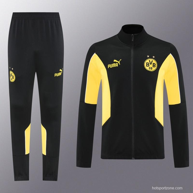 25/26 Borussia Dortmund Black/Yellow Full Zipper Jacket +Long Pants