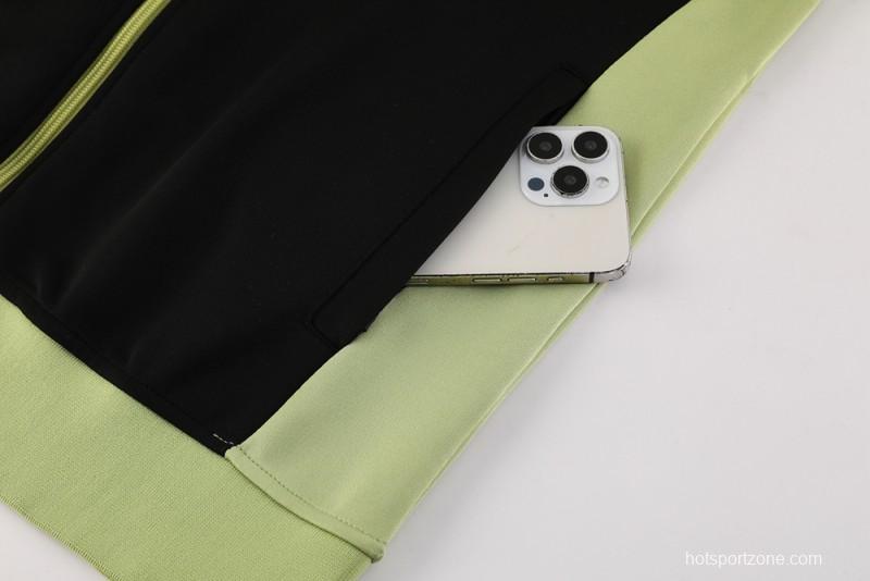 2025 Adidas Light Green/Black Full Zipper Jacket +Long Pants