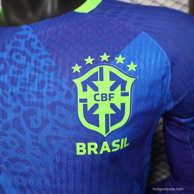 Player Version 2025 Brazil Away Long Sleeve Jersey