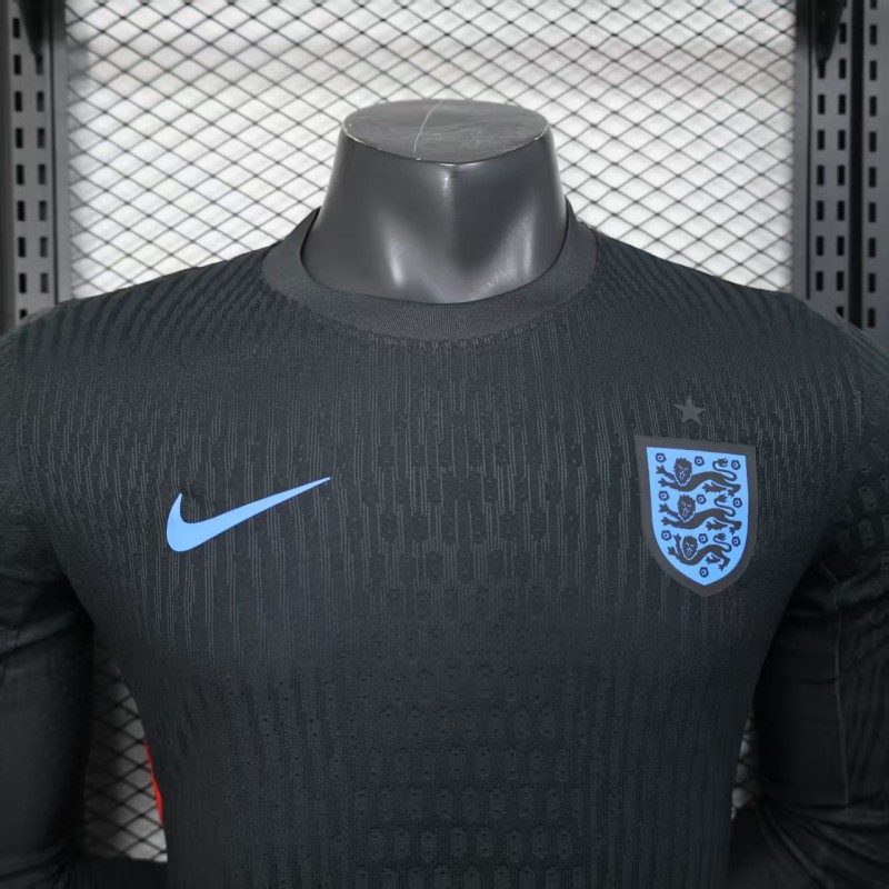 Player Version 2025 England Away Black Long Sleeve Jersey