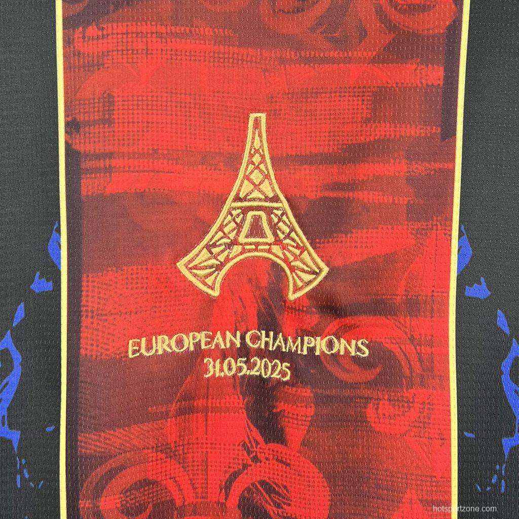 2025/26 Paris Saint-Germain (CAMPEONES DE EUROPA) Red And Blue Jersey