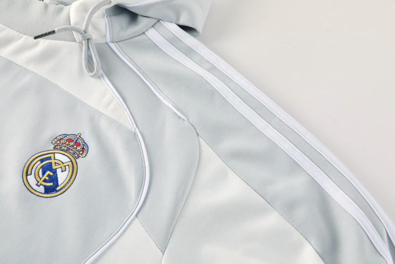 25/26 Real Madrid Hoodie Full Zipper Jacket + Long Pants